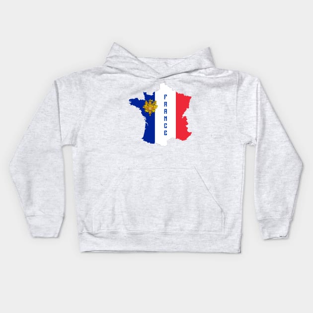 France flag & map Kids Hoodie by Travellers